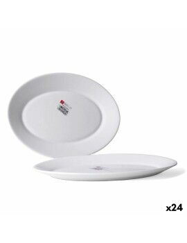 Fuente de Cocina Bormioli Toledo Blanco Vidrio Ovalado 30 x 21 x 2,7 cm (24 Unidades)