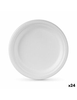 Conjunto de pratos Algon Descartáveis Branco Cana-de-açúcar 22 cm (24 Unidades)