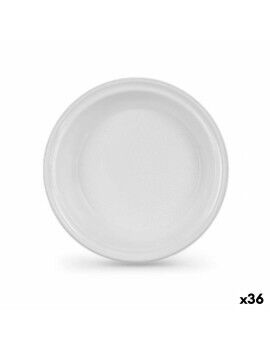 Set de platos reutilizables Algon Blanco 22 x 22 x 1,5 cm (36 Unidades)