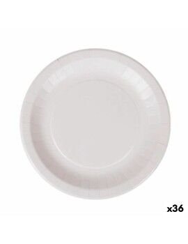 Set de Platos Algon Desechables Blanco Cartón 28 cm (36 Unidades)