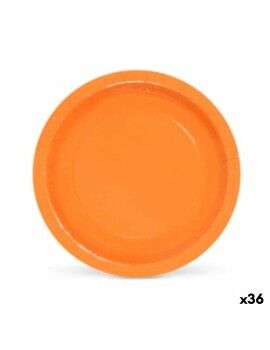 Set de Platos Algon Desechables Cartón Naranja (36 Unidades)