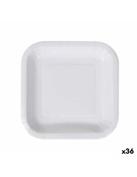 Conjunto de pratos Algon Descartáveis Branco Cartão 20 cm (36 Unidades)