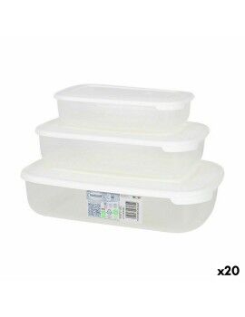 Conjunto de 3 Lancheiras Tontarelli Family Branco Retangular 29,6 x 19,8 x 7,7 cm (20 Unidades)