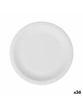 Conjunto de pratos Algon Descartáveis Branco Cartão 20 cm (36 Unidades)