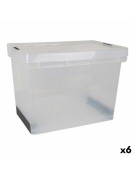 Caja de Almacenaje con Tapa Evolution Transparente 39 x 29 x 20,5 cm (6 Unidades) (39 x 29 x 20,5...