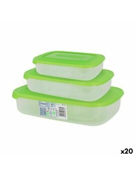 Conjunto de 3 Lancheiras Tontarelli Family Verde Retangular 29,6 x 19,8 x 7,7 cm (20 Unidades)