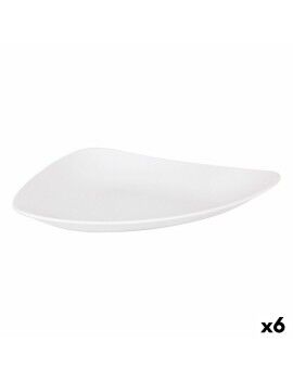 Plato Llano Inde Vedone Porcelana Blanco 31 x 25 x 4 cm (6 Unidades)