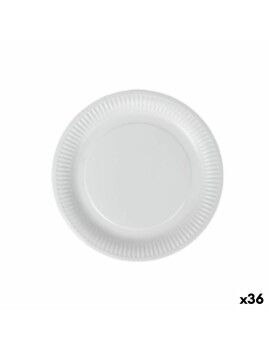 Set de Platos Algon Desechables Blanco Cartón 18 cm (36 Unidades)