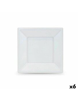 Set de platos reutilizables Algon Blanco Plástico 18 x 18 x 1,5 cm (36 Unidades)