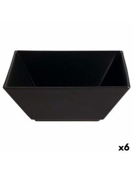 Saladeira Stoneware Preto Cerâmica 22 x 22 x 9 cm (6 Unidades)