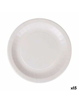 Set de Platos Algon Desechables Blanco Cartón 28 cm (15 Unidades)