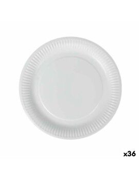 Set de Platos Algon Desechables Blanco Cartón 23 cm (36 Unidades)