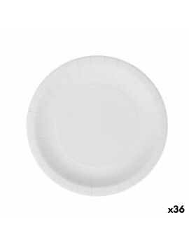 Conjunto de pratos Algon Descartáveis Branco Cartão 20 cm (36 Unidades)