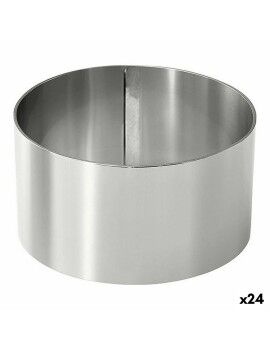 Molde para empratar Prateado Aço inoxidável 10 cm 0,8 mm (24 Unidades) (10 x 4,5 cm)