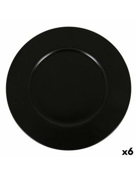 Bajo Plato Inde Neat Negro Porcelana Ø 32 cm (6 Unidades)