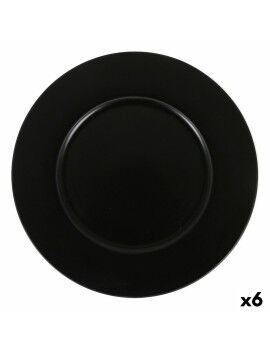 Plato Llano Viejo Valle Neat Negro Porcelana Ø 28 cm (6 Unidades)