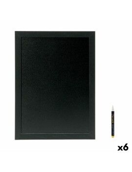 Pizarra Securit Woody Teca De pared Negro 40 x 20 cm