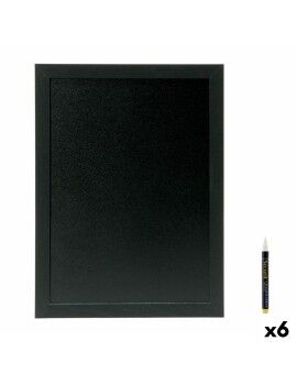 Pizarra Securit Woody Teca De pared Negro 40 x 30 cm