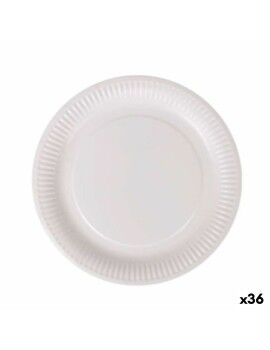 Set de Platos Algon Desechables Blanco Cartón 23 cm (36 Unidades)