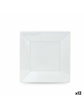 Set de platos reutilizables Algon Blanco Plástico 23 x 23 x 2 cm (24 Unidades)