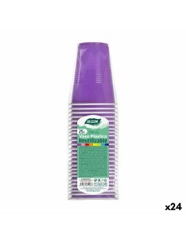 Conjunto de copos reutilizáveis Algon Fúcsia 24 Unidades 250 ml (25 Peças)