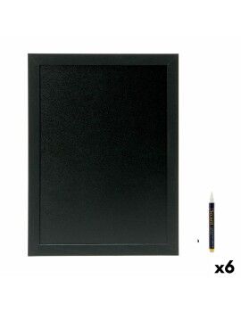 Pizarra Securit Woody Teca De pared Negro 80 x 60 cm