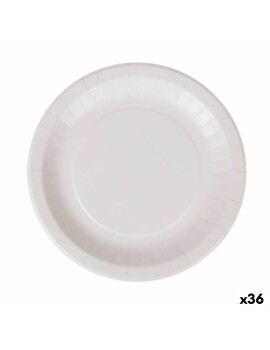 Set de Platos Algon Desechables Blanco Cartón 28 cm (36 Unidades)