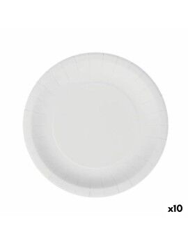 Conjunto de pratos Algon Descartáveis Branco Cartão 20 cm (10 Unidades)