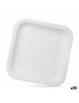 Conjunto de pratos Algon Descartáveis Branco Cartão 23 x 23 x 1,5 cm (10 Unidades)