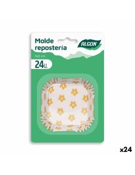 Moldes para Magdalenas Algon Flor Amarilla Desechables (24 Piezas) (24 Unidades)