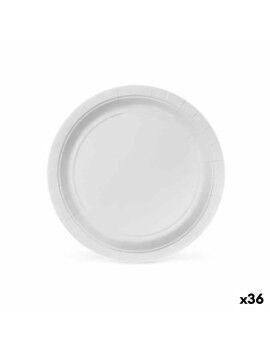 Conjunto de pratos Algon 20 cm Descartáveis Branco Cartão (36 Unidades)