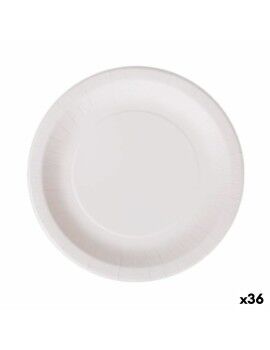 Set de Platos Algon Desechables Blanco Cartón 28 cm (36 Unidades)