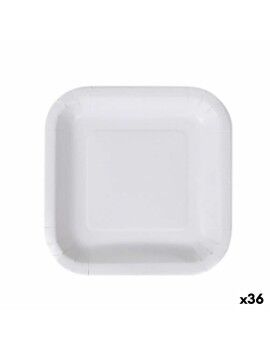 Set de Platos Algon Desechables Blanco Cartón 20 cm (36 Unidades)