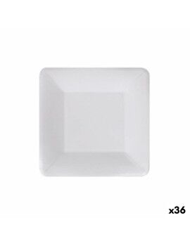 Set de Platos Algon Desechables Blanco Cartón Cuadrado 18 cm (36 Unidades)