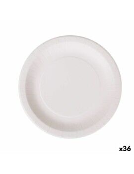 Set de Platos Algon Desechables Blanco Cartón 28 cm (36 Unidades)