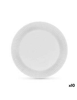 Set de Platos Algon Cartón Desechables Blanco (10 Unidades)