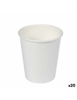 Set de Vasos Algon Cartón Desechables Blanco 20 Unidades (100 Piezas)