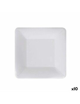 Set de Platos Algon Desechables Blanco Cartón 18 cm (10 Unidades)