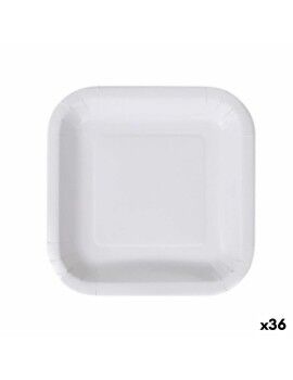 Set de Platos Algon Desechables Blanco Cartón 23 cm (36 Unidades)