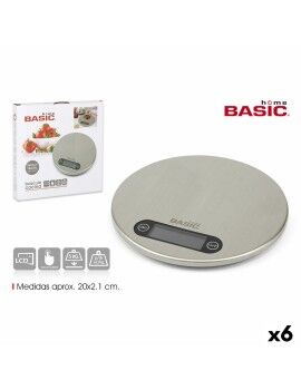 Báscula Digital de Cocina Basic Home Plateado 20 x 2,1 cm (6 Unidades)