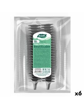 Copos de champanhe reutilizáveis Algon Preto 6 Unidades 150 ml (50 Peças)