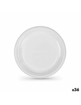 Set de platos reutilizables Algon Blanco 20,5 x 20,5 x 2 cm (36 Unidades)