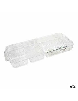 Bandeja com Compartimentos Confortime poliestireno 45 x 18 x 4,7 cm 12 Unidades (45 x 18 x 4,7 cm)