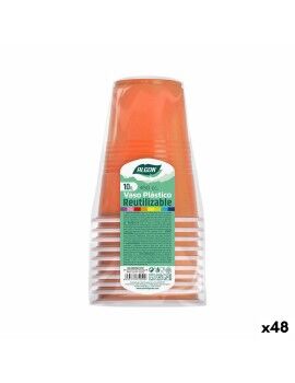 Conjunto de copos reutilizáveis Algon Laranja 48 Unidades 450 ml (10 Peças)