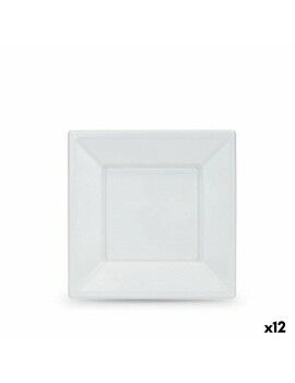 Set de platos reutilizables Algon Blanco Plástico 18 x 18 x 1,5 cm (24 Unidades)