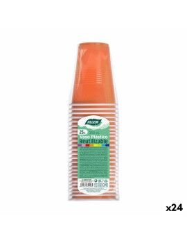 Conjunto de copos reutilizáveis Algon Laranja 24 Unidades 250 ml (25 Peças)