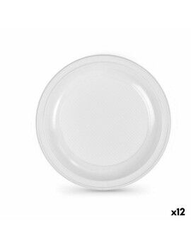 Set de platos reutilizables Algon Blanco Plástico 28 x 28 x 2 cm (24 Unidades)