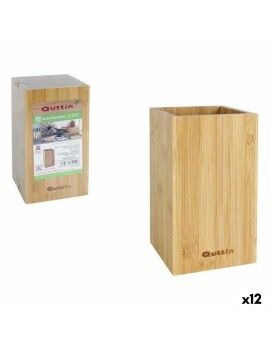 Bote para Utensilios de Cocina Quttin Bambú 10,5 x 10,5 x 18 cm (12 Unidades)