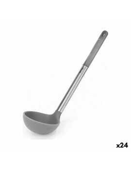 Cucharón Quttin Gris Silicona Acero 31 x 8,5 cm (24 Unidades)