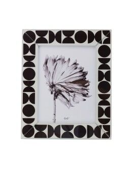 Moldura de Fotos Romimex Branco Preto Vidro 15 x 20 x 1 cm